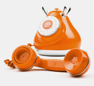 Retro Style Orange Phone