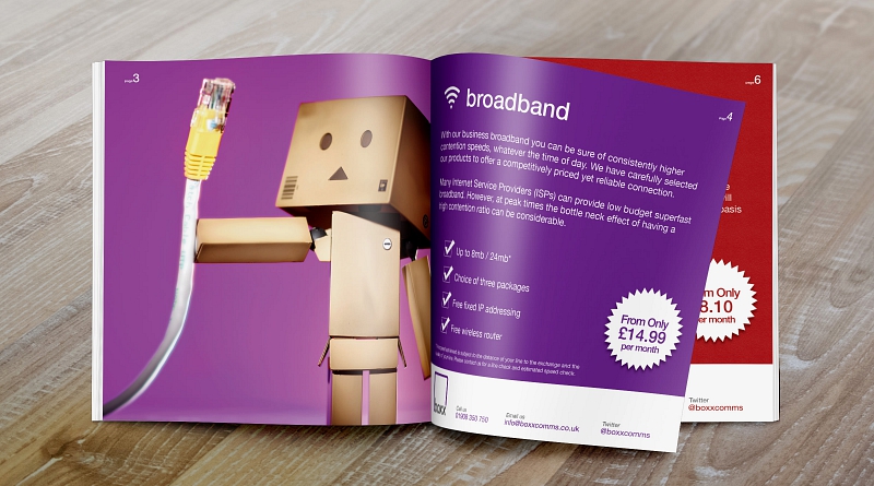 Boxx Comms - Design of 20 page brochure to advertise their products