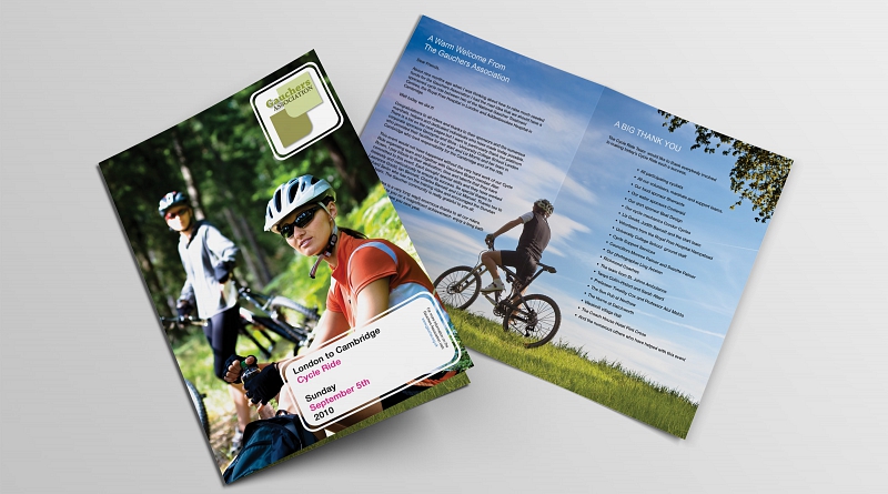 Gauchers Association - Design of 4 page complimentary guide to their charity cycle event