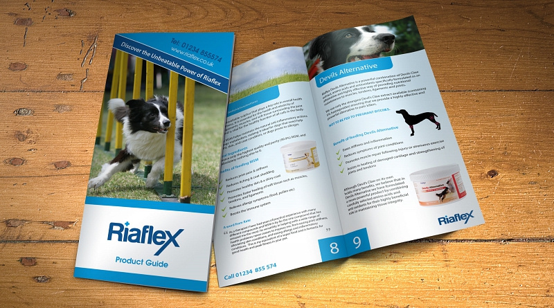 Riaflex Limited - Design of 12 page brochure to promote their canine products