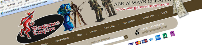 War Games Empire eCommerce website