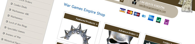 War Games Empire eCommerce website