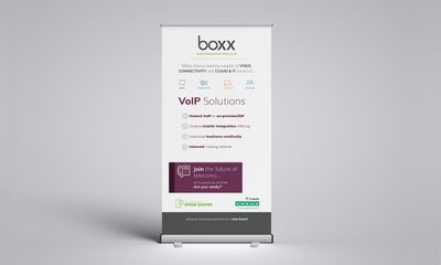 Boxx Comms roller banner design