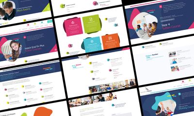 Grid layout displaying multiple responsive views of the Hatch End Tuition website