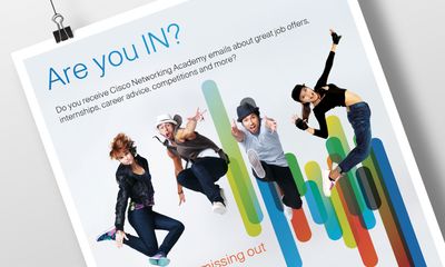 Cisco NetAcad Advantage poster, angled view