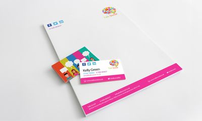 Talk Social letterhead and business cards