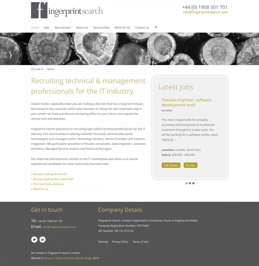 Fingerprint Search Website Screenshot