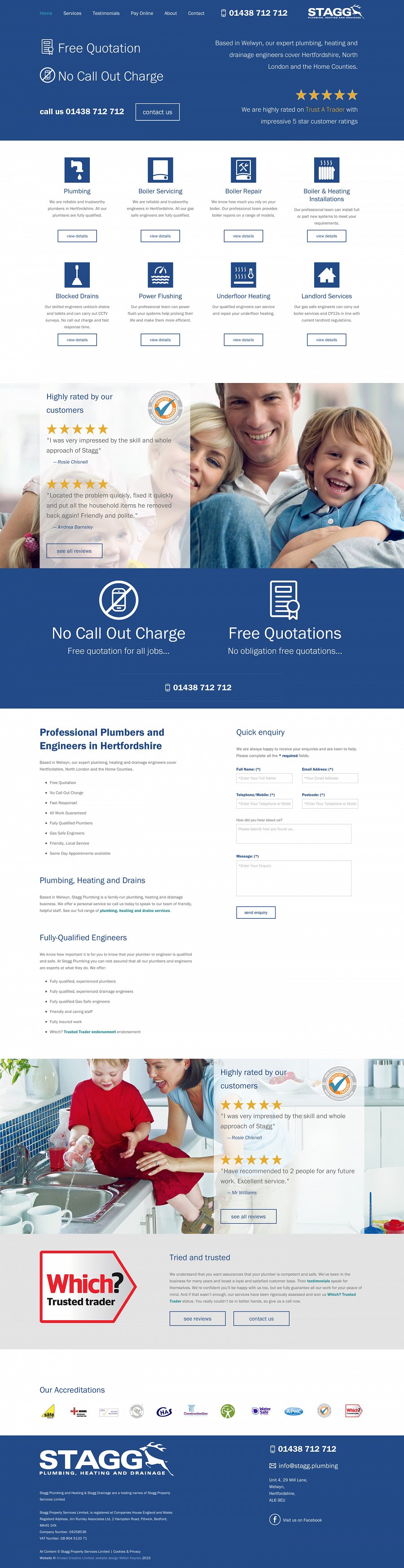 Stagg Plumbing Website Screenshot